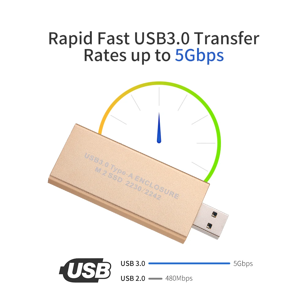 

USB 3.0 to M.2 SSD Enclosure Storage Case for NGFF B Key Hard Disk B+M Key M2 SATA SSD External Box Adapter