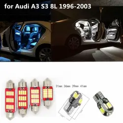 8 шт. автомобиля светодио дный Светильники для Audi A3 S3 8L 1996-2003, canbus Белый Интерьер Свет для Audi A3 8L Чтения плафон