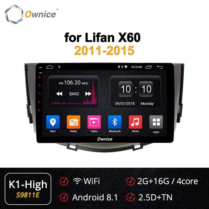S9811 K1-High Ownice K3 K5 K6 Octa Core Android 9,0 Автомобильный DVD Радио gps стерео проигрыватель для Lifan X60 2011 2012 2013 360 панорама DSP 4G - Цвет: S9811 K1-High