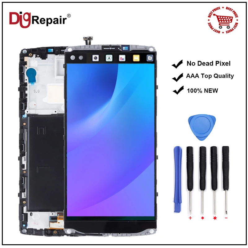 

For LG V10 Screen H960 H900 VS990 LCD Display Touch Screen Digitizer with Frame Replacements For LG V10 Display