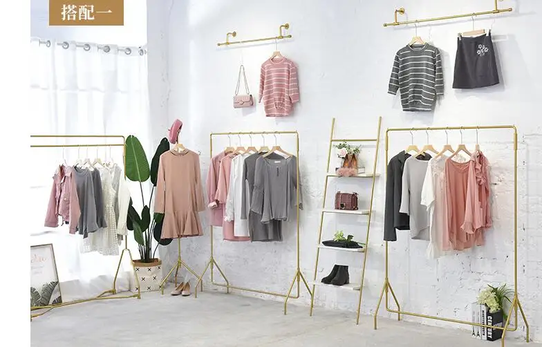 Clothes Store Hangers Display Rack Gold Clothes Rack Women s
