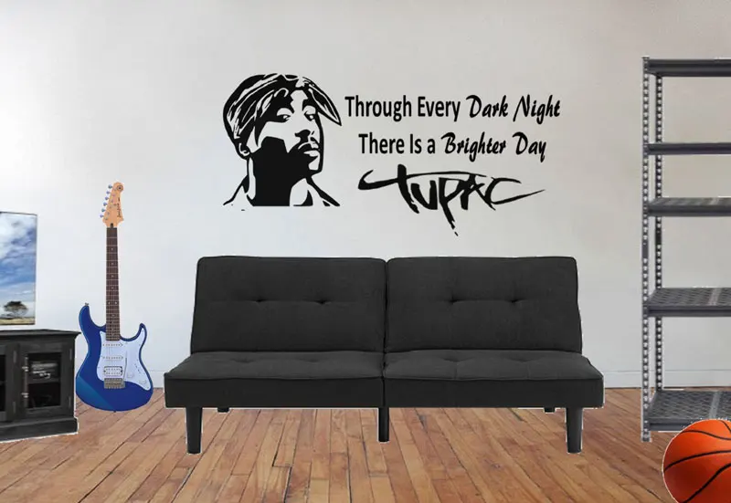 

Tupac Shakur wall decals music decoration hip hop decorative decals music decals rap music decals black history YY14