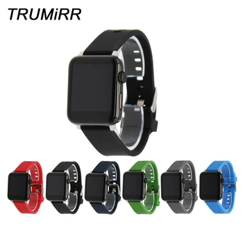 

Silicone Rubber Watchband + Spring Bar Adapters for iWatch Apple Watch 38mm 42mm Quick Release Strap Wrist Band Bracelet 6 Color