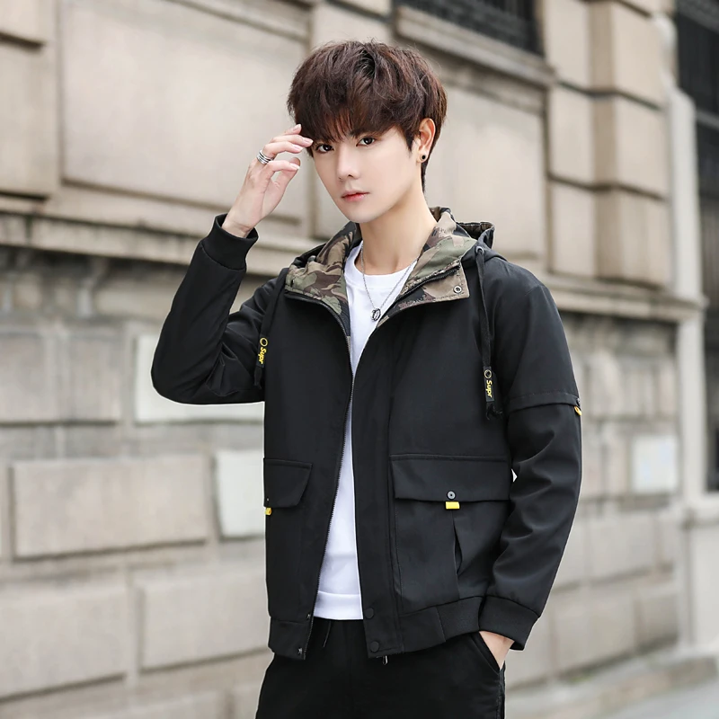 

Solid Bomber Jacket Men Spring 2019 New Fashion Casual Zipper Jackets Man Outwear Slim Fit Mens Coat Tracksuit Brand Clothes