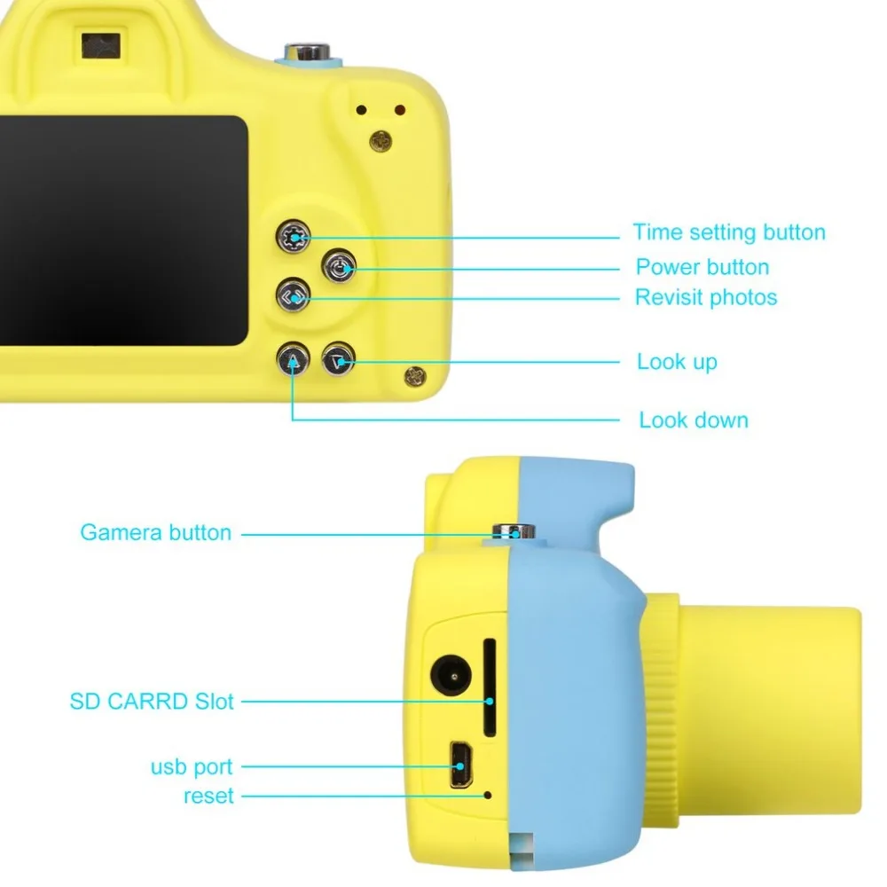 1.5 Inch 1080P Mini Digital Camera dslr camera for Kids Baby Cute Cartoon Multifunction Toy Camera Children Birthday Best Gift