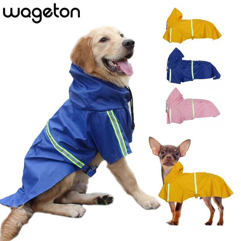 

Wageton Waterproof Dog Raincoat Reflective Pet Jacket Coat for Small Medium Large Dogs Puppy Umbrella Outdoor Rainy Products