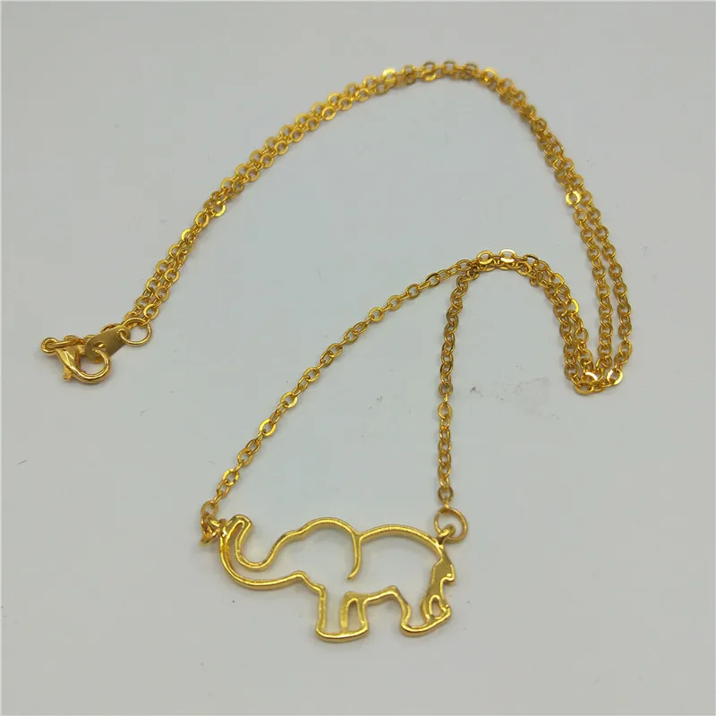 Hot Trendy Gold Chain Origami Elephant Pendant Necklaces For Women Gothic Jewelry Collares De Moda | Украшения и аксессуары