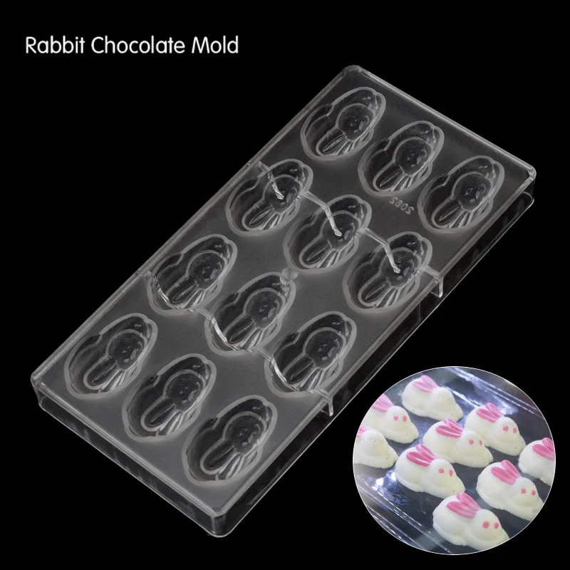 

12pcs Cartoon Rabbit Shape Cookie Chocolate plastic mold Biscuit Fondant DIY Plunger Cutter Mold Baking Moulds bakery tools