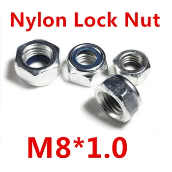 

30pcs/lot Staniless Steel A2 M8*1.0 Fine Thread Nylon Lock Nut