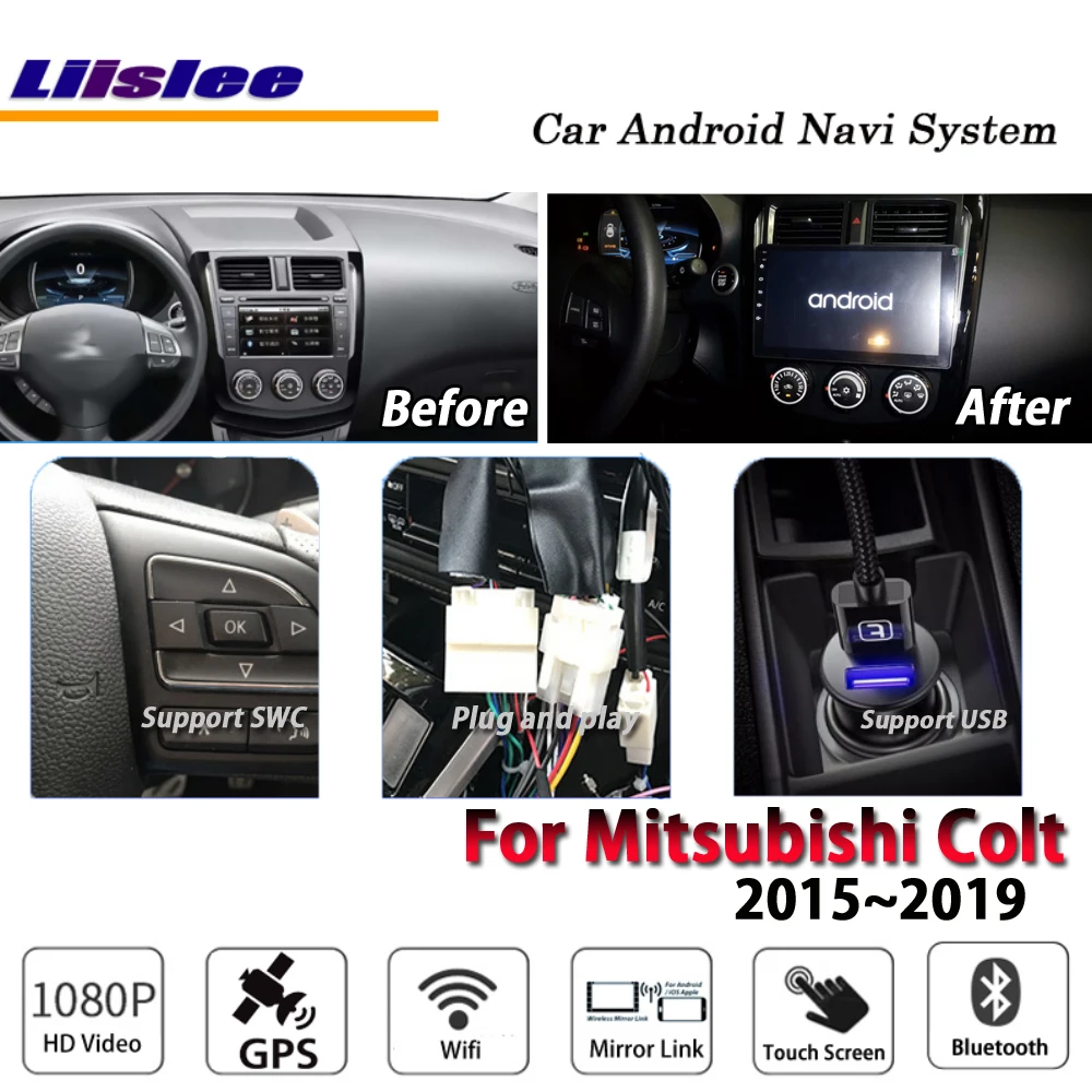 Liislee автомобильный Android мультимедиа для Mitsubishi Colt~ стерео радио BT Wifi Carplay gps карта Navi навигационная система без DVD