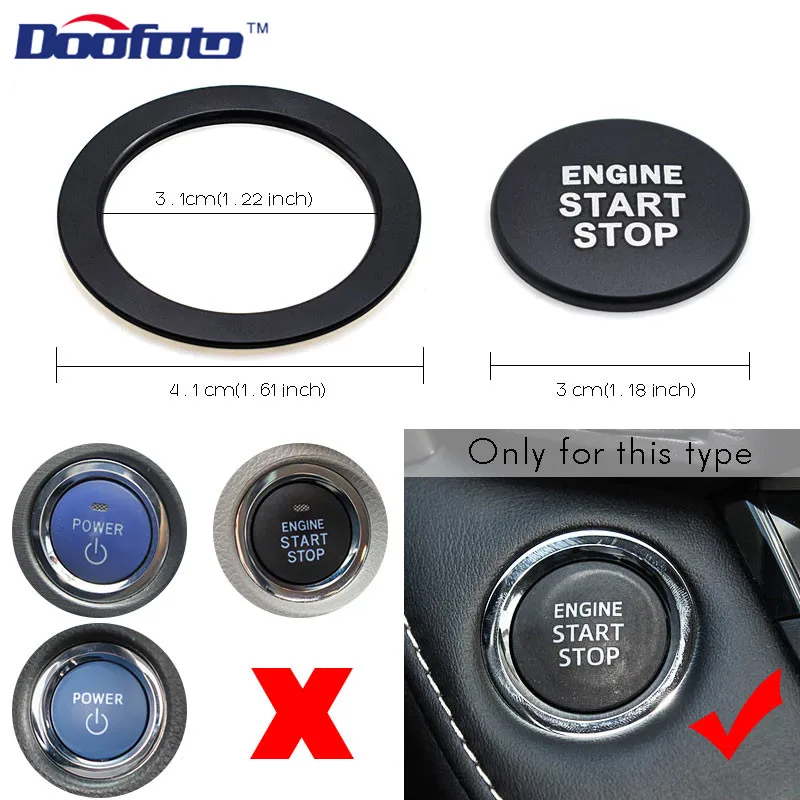 Doofoto Car Accessories Styling Start Stop Engine Cover Button Sticker cap For Toyota Corolla C-HR Rav4 Yaris C HR CHR Auto Ring