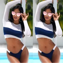 Сексуальная одежда для плавания, женский купальный костюм, бикини,, длинный рукав, купальный костюм, пуш-ап, мягкий бюстгальтер, набор из кусков, купальник, Zwempak