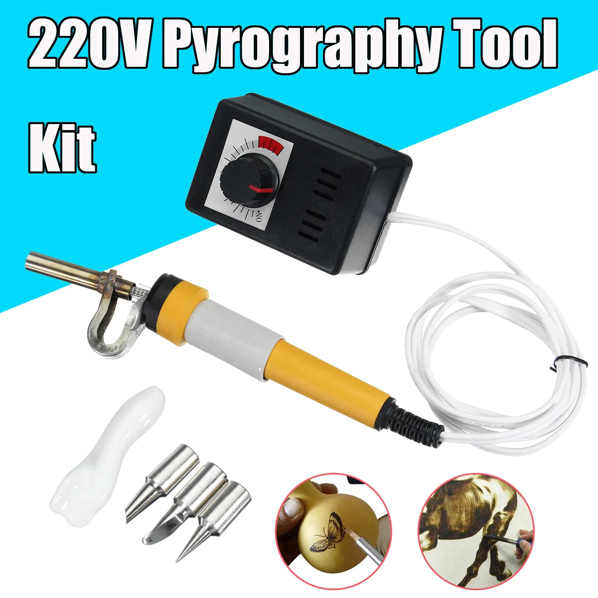 

New AC 220V 70W Electric Soldering Iron Pen Wood Burning Pyrography Tool Kit with Iron Tips for Welding Machine Working Tools