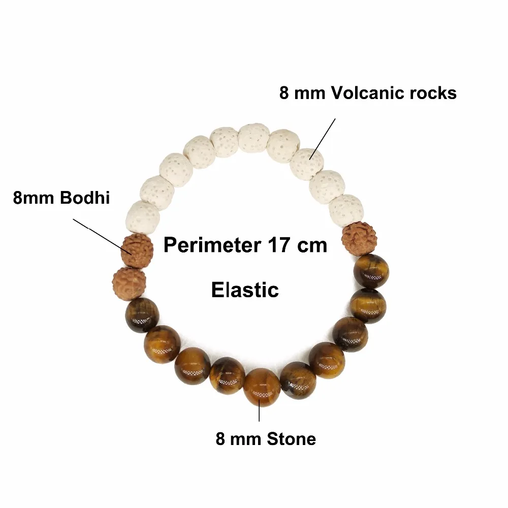 BOEYCJR белая Лава камни натуральный камень Bodhi бусины браслеты и браслеты модные ювелирные изделия браслет для мужчин или женщин