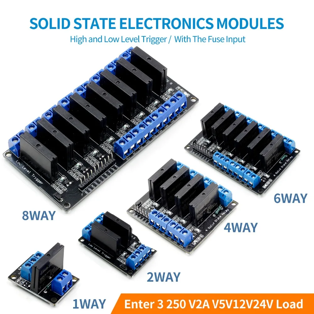 1 шт. 1 2 4 6 8 канальный 12 В DC релейный модуль твердотельный низкий уровень SSR AVR DSP G3MB-202P реле для Arduino