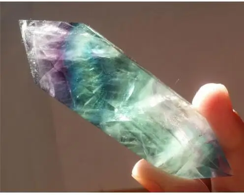 

high quality 65g pretty natural fluorite Quartz Crystal double Terminated Wand Healing