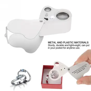 

Foldable Magnifying Glass 30X 60X Jewelry Diamond Antiques Portable Jeweler Magnifier Handheld Loupe Mini Magnifier Jewelry Tool