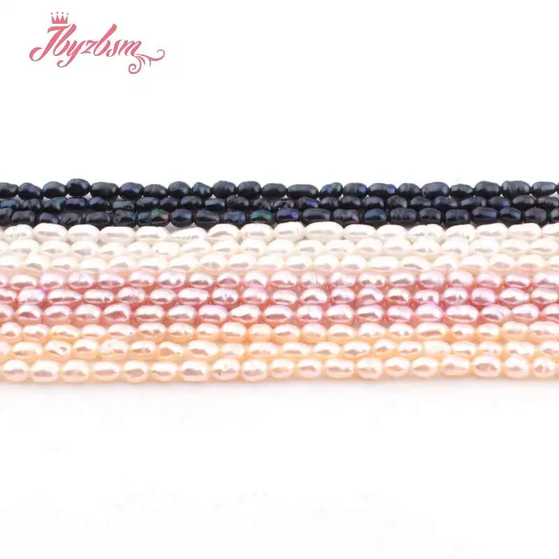 

3-4mm Natural Freeform Freshwater Pearl Gem Stone Beads Spacer Strand 14" For DIY Necklace Bracelat Jewelry Making,Free Shipping