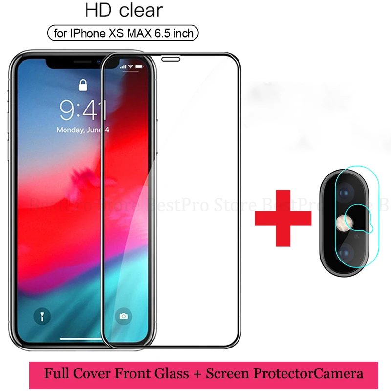 Закаленное стекло 2 в 1 для камеры iPhone XS MAX XR X 8 7 Plus|Защитные стёкла и плёнки| |