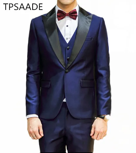 Mens-Slim-Fit-3-Piece-Wedding-Suit-Peak-Lapel-Grooms-Formal-Evening-Tux-Single-Breasted-One