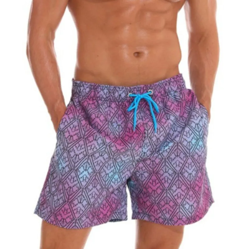 

2019 Swimwear Men Swim Shorts Mens Swimming Trunks Beach Board Shorts Man Bermuda Surf Boardshorts Male Bathing Suit Wear Lined