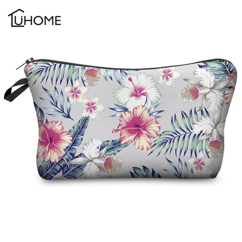 

2018 New Arrival 3D Printed Leaf and Flowers Cosmetic Bags Necessaries for Travelling Storage Makeup Dropshipping