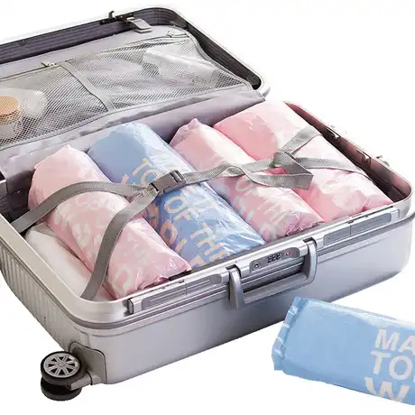 Storage Bags Luggage Organizer Travel Bag Hand Roll Vacuum For Clothes Suitcase 6 Pieces Lot New