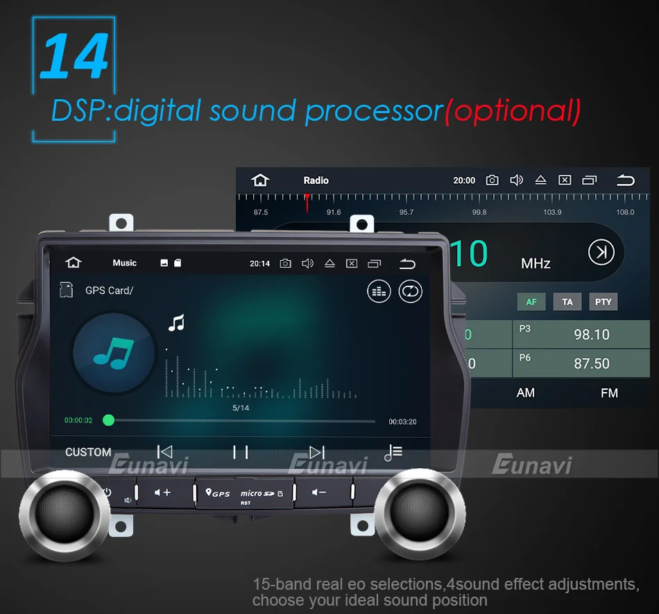 Excellent Eunavi 1 Din 7 inch Android 8.0 Car Radio for Lada Vesta 4G RAM Octa core GPS navigation video stereo multimedia touch screen 20