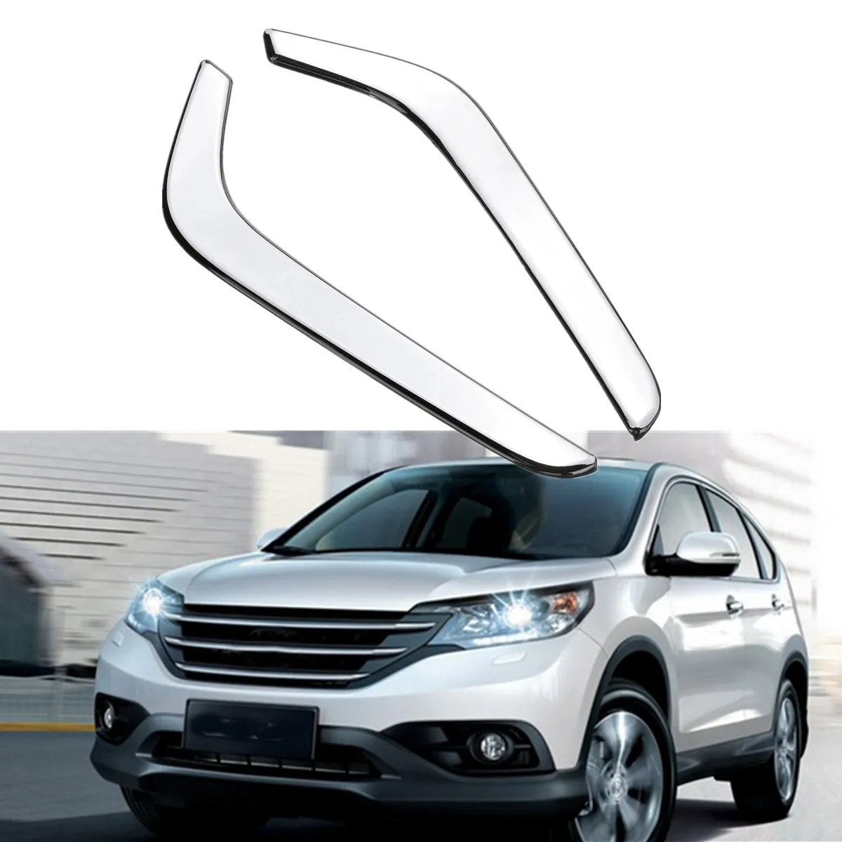 

2Pcs Chrome Front Fog Light Eyebrow Cover Brow Trim for Honda CRV 2018