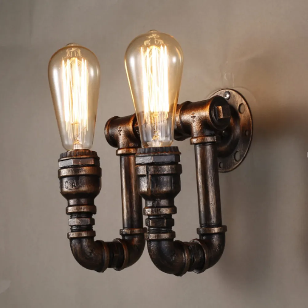American Village Loft Industrial Edison Style Vintage Wall Light Lamp Retro Water Pipe Lamp Wall Sconce
