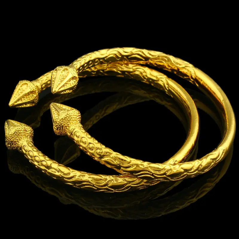 

Wide 6MM Openable Gold Bangles for Women/Men Gold Color Bangle Bracelet Jewelry Ethiopian/African/Arab Gift