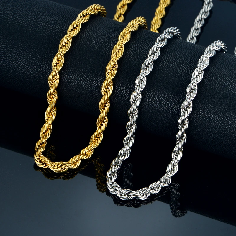 Twist collar de cadena larga de acero para hombre, joyería masculina de Color dorado Hippie, de marca, regalo de joyería|jewelry gift|brand brand AliExpress