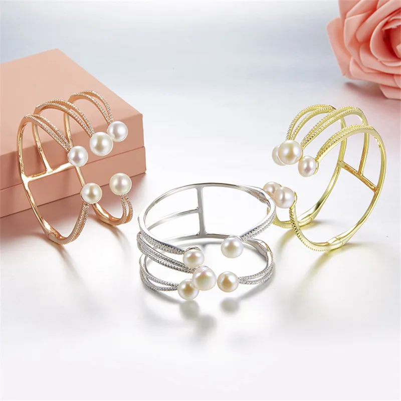 

2019 hot sale Monaco Jewelry Bracelet 925 Sterling Silver Zircon Pearl Bracelet Trendy Jewelry for women Gifts shipping