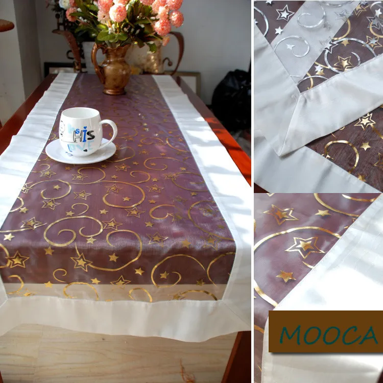 

European style table cloth with star gold 50X150CM table decoration