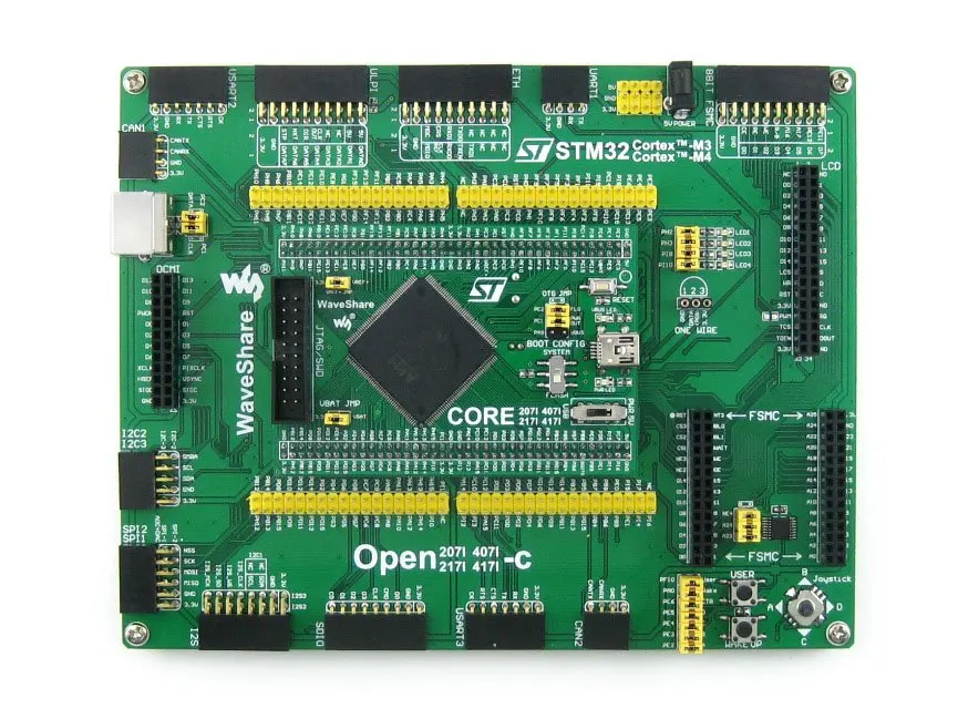 Open407I-C посылка A = STM32 доска STM32F407IGT6 ARM Cortex-M4 STM32 макетная плата+ PL2303 USB, UART модуля+ 3,2 дюймов ЖК-дисплей+ 8 Acc