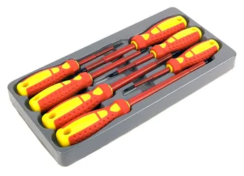 

7pc Dual Purpose Dual-Purpose Insulated Screwdriver Set Electrician 1000V AC and 1500 DC Electrical Hand tool