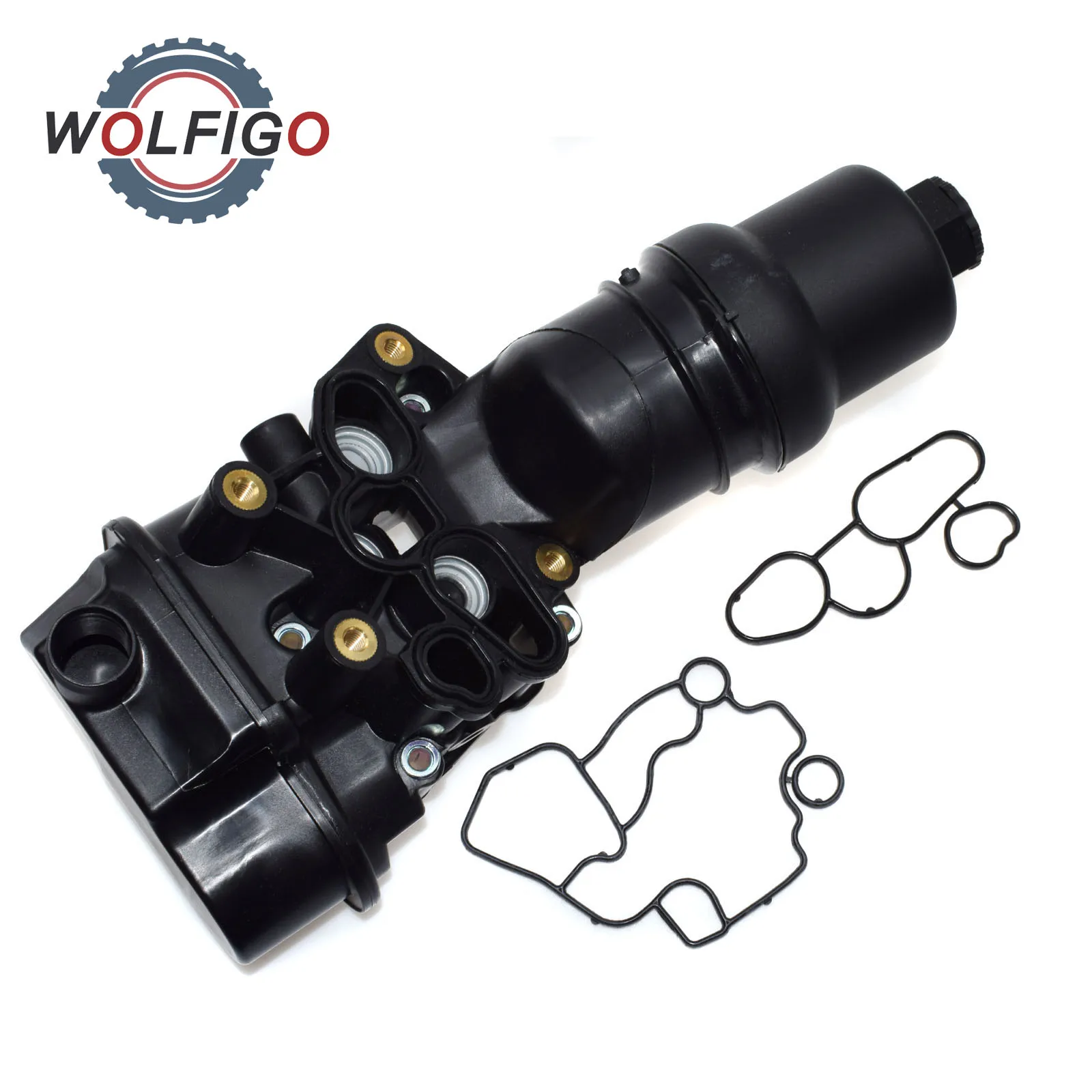 WOLFIGO 1 Set Engine Oil Filter Housing Assembly with Gasket Fit for VW