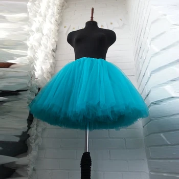

Cheap Tulle Skirts Custom Made Elastic Waist Blue Tulle Midi Skirt A Line Bachelorette Tutu Photography Prop Plus Size Tutu
