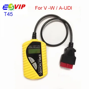 

10pcs/ DHL free T45 CAN OBD2/EOBD Code Reader Support All V--W and Au-di,Sk--oda,Se--at after 1980 With OBDII DTC Scanner