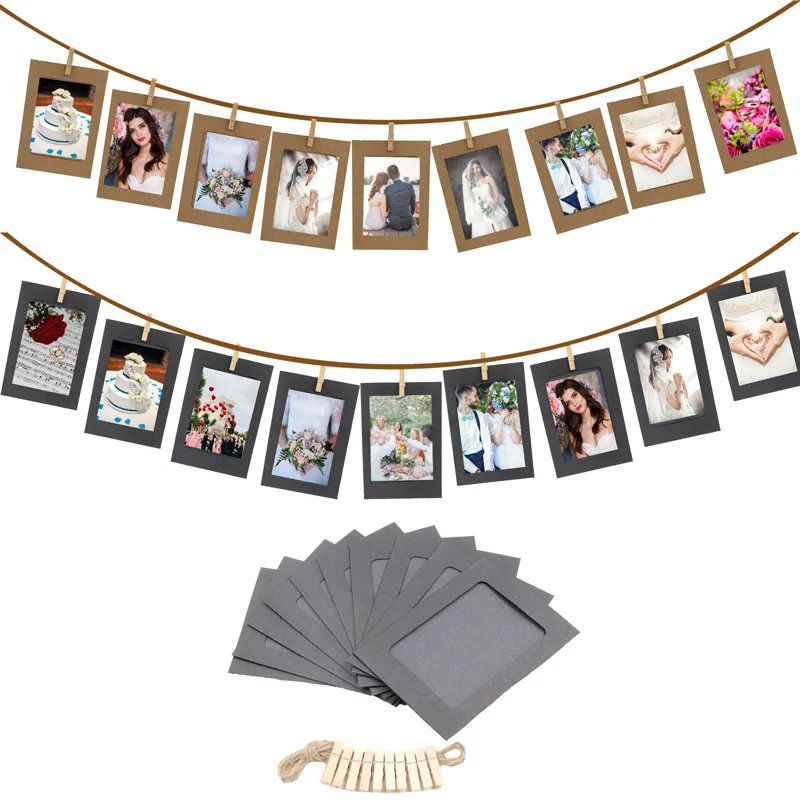 10 штук DIY бумажная фоторамка деревянный зажим держатель для фотографий свадьбы