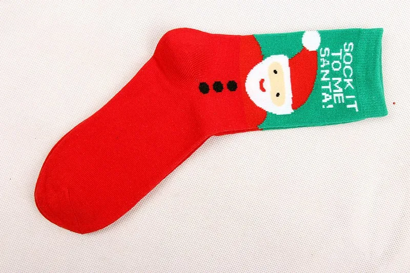 Осенне-зимние модные повседневные женские хлопковые носки с изображением Санта-Клауса, оленя, снеговика, рождественские носки, 6 пар/партия