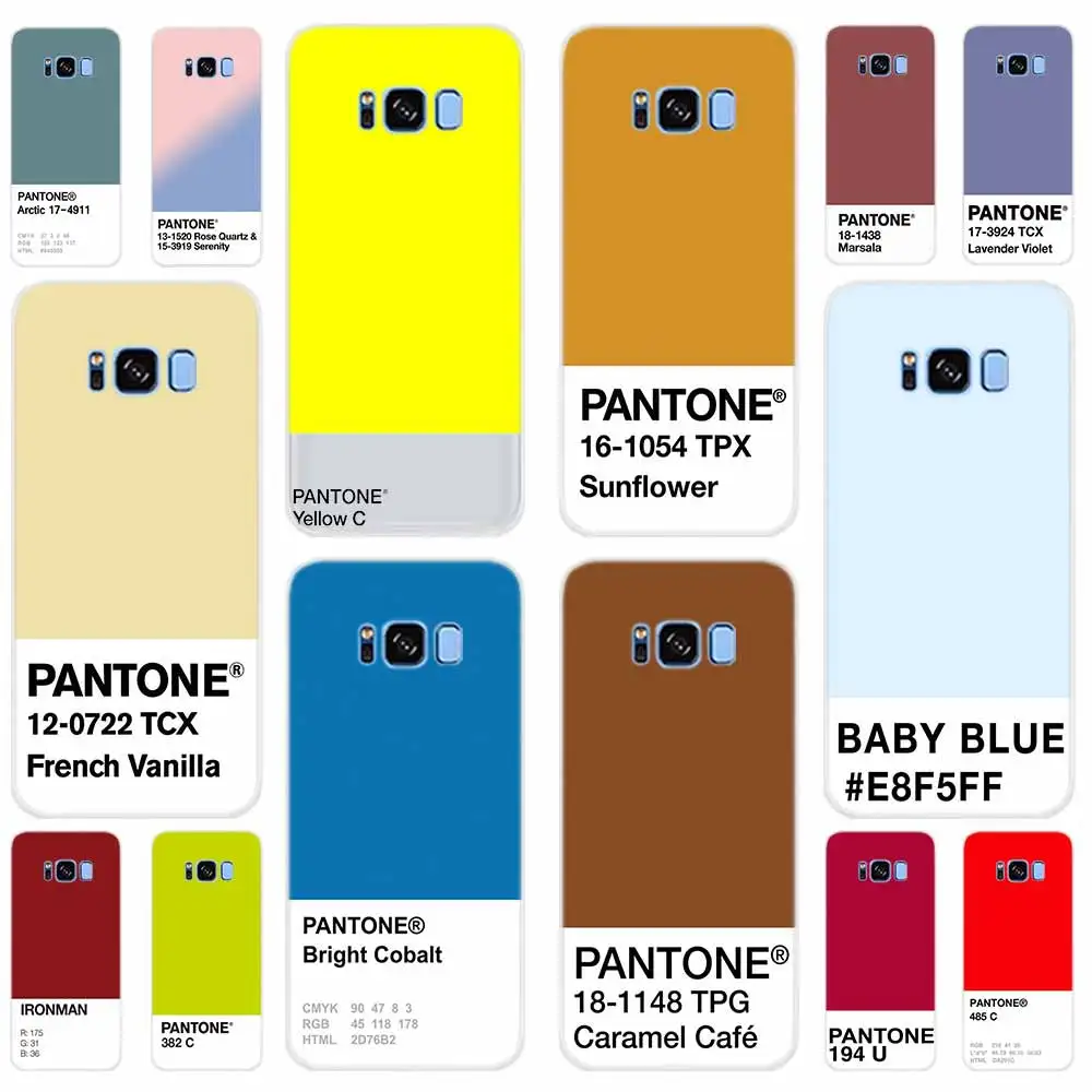 

Caliente Pantone Soft TPU Cover For Samsung Galaxy S6 S7 Edge S8 S9 Plus S10 Plus E Note 8 9 S5 Case 5G