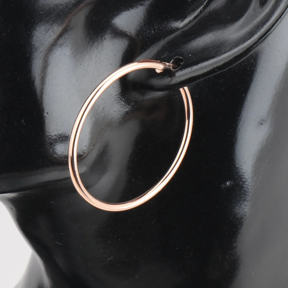 ZHOUYANG, классические серьги-кольца для женщин, простые, без камня, доступны 3 размера и цвета, модные ювелирные изделия, вечерние, для работы, E093 E861