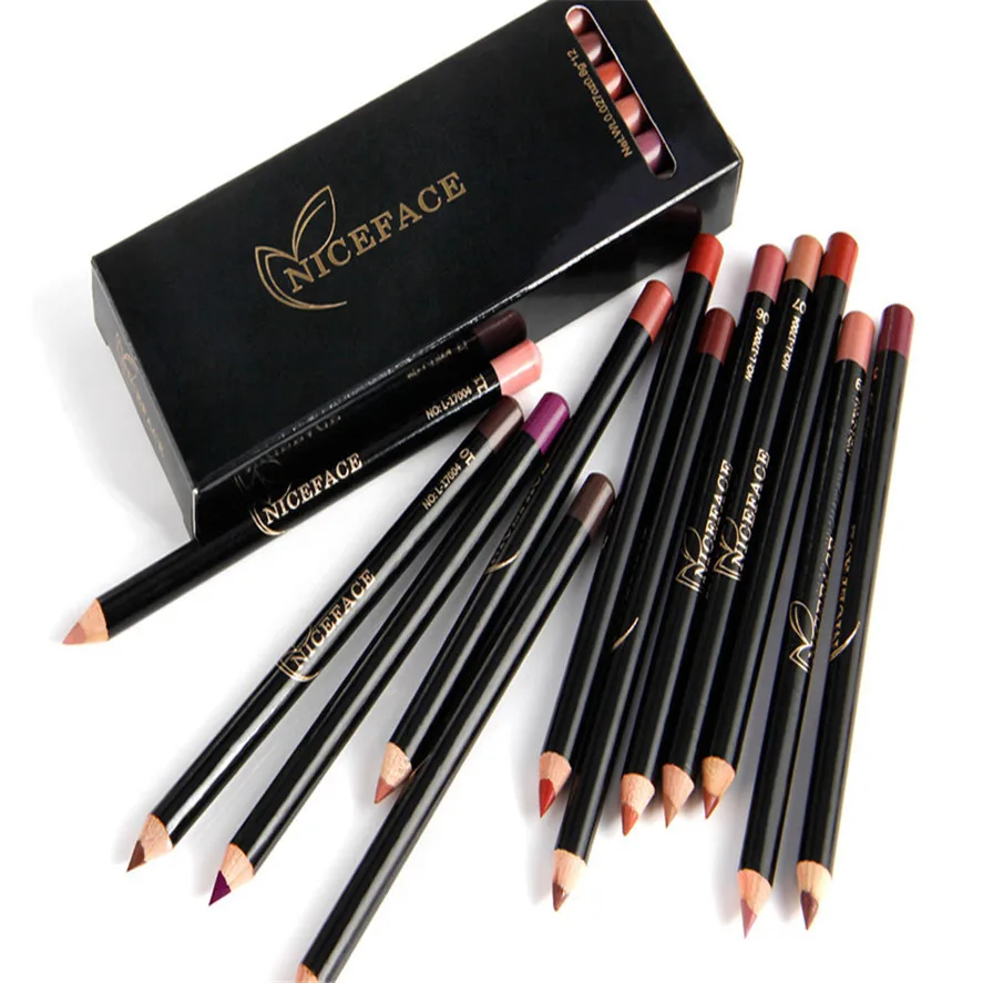 Бренд макияж Lipliner 12 шт./компл. цвета Professional подводка для губ Макияж Водостойкий карандаш для губ 30