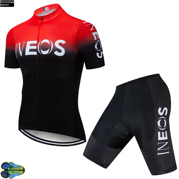 Picture Color Pro Team UCI Red INEOS велосипедная майка 12D гелевые нагрудники шорты набор Ropa Ciclismo мужские велосипедные рубашки для велоспорта - Цвет: Picture Color
