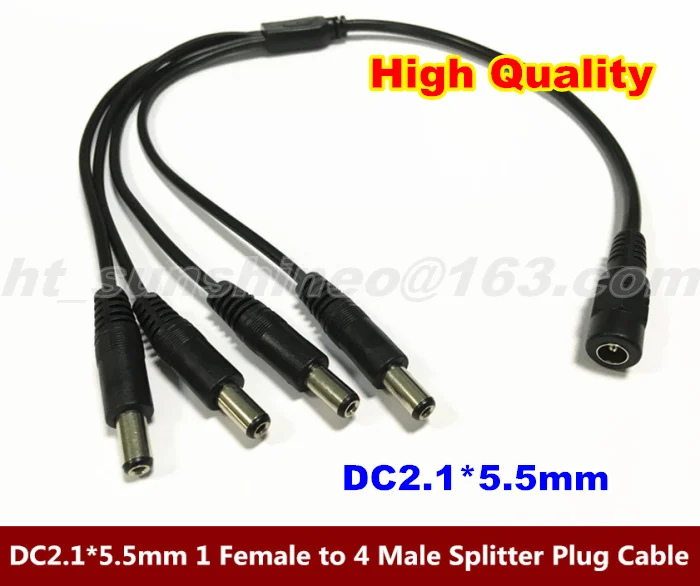 DC Power Jack 1 DC Female To 4 Male plug Splitter Cord Adapter Connector Cable For Security CCTV Camera LED Strip DC Power Jack 1 DC Female To 4 Male plug Splitter Cord Adapter Connector Cable For Security CCTV Camera LED Strip