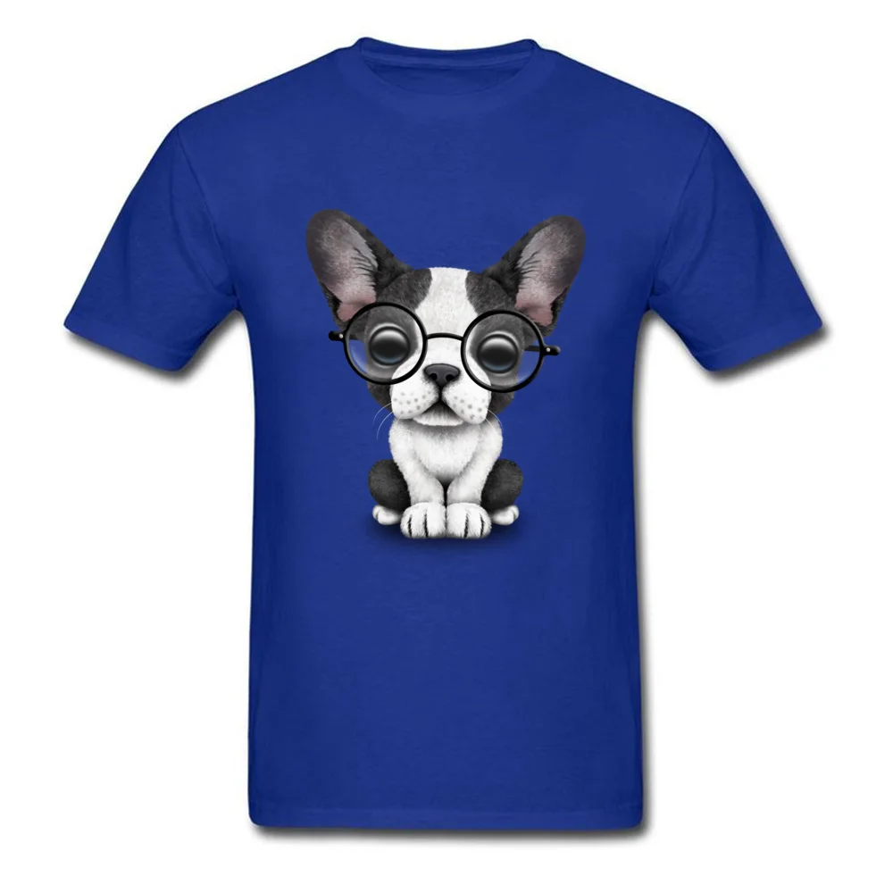 Cute French Bulldog Puppy with Glasses_blue