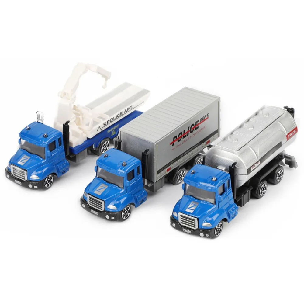 

1:64 traffic police truck trailer toy kids toys for children diecast Toy Vehicles Toys Hobbies