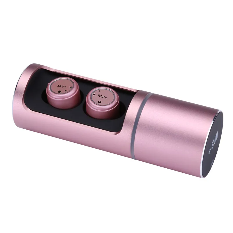 Розовый Модные TWS True 5,0 Bluetooth наушники мини Близнецы стерео наушники с микрофоном зарядное устройство коробка беспроводные наушники для iPhone Android - Цвет: Розовый