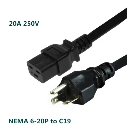 

1.8m IEC C19 to NEMA 6-20P 3-Prong Plug AC Power Cable Lead Cord Adapter Generic,1 pcs